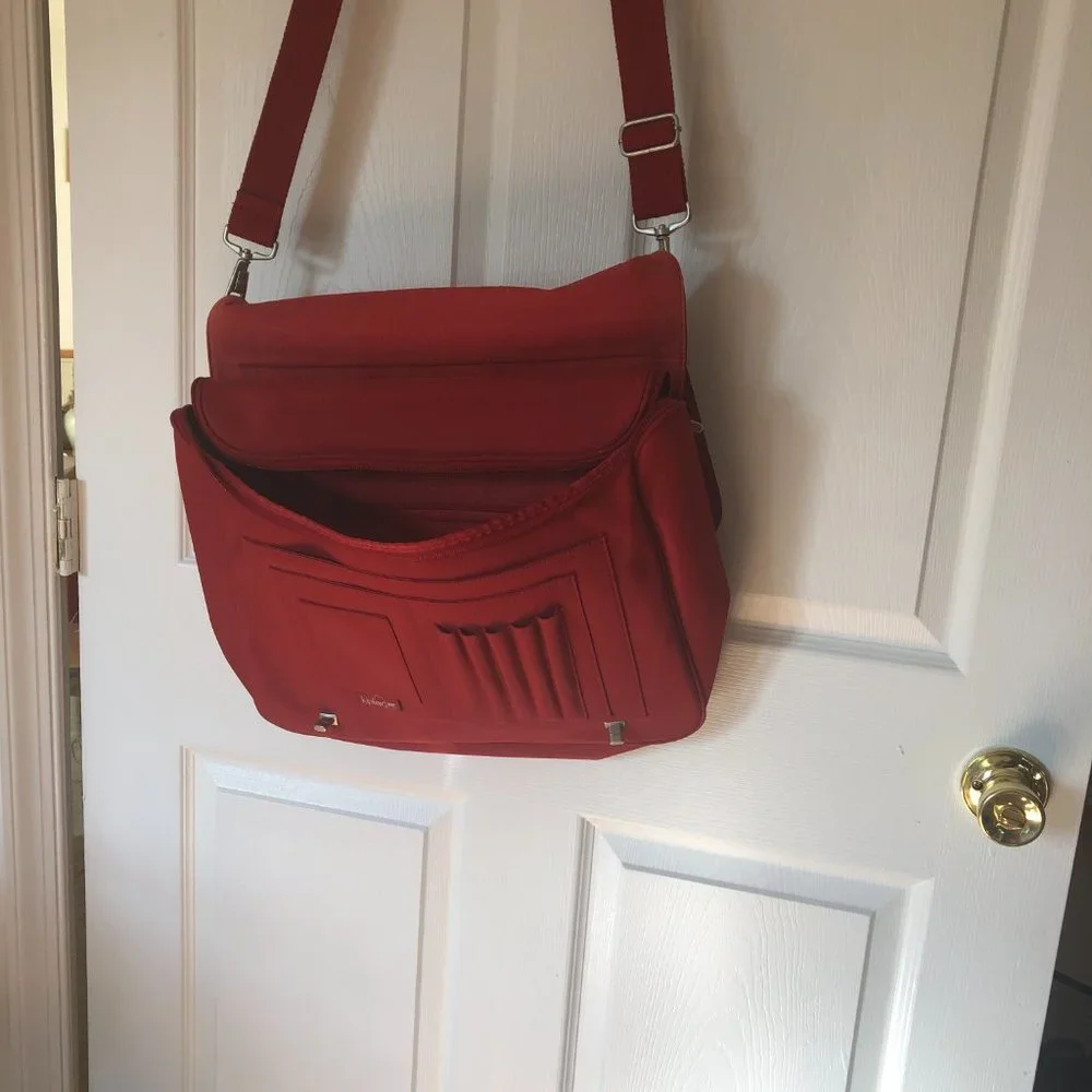 Kipling red messenger bag with computer compartment